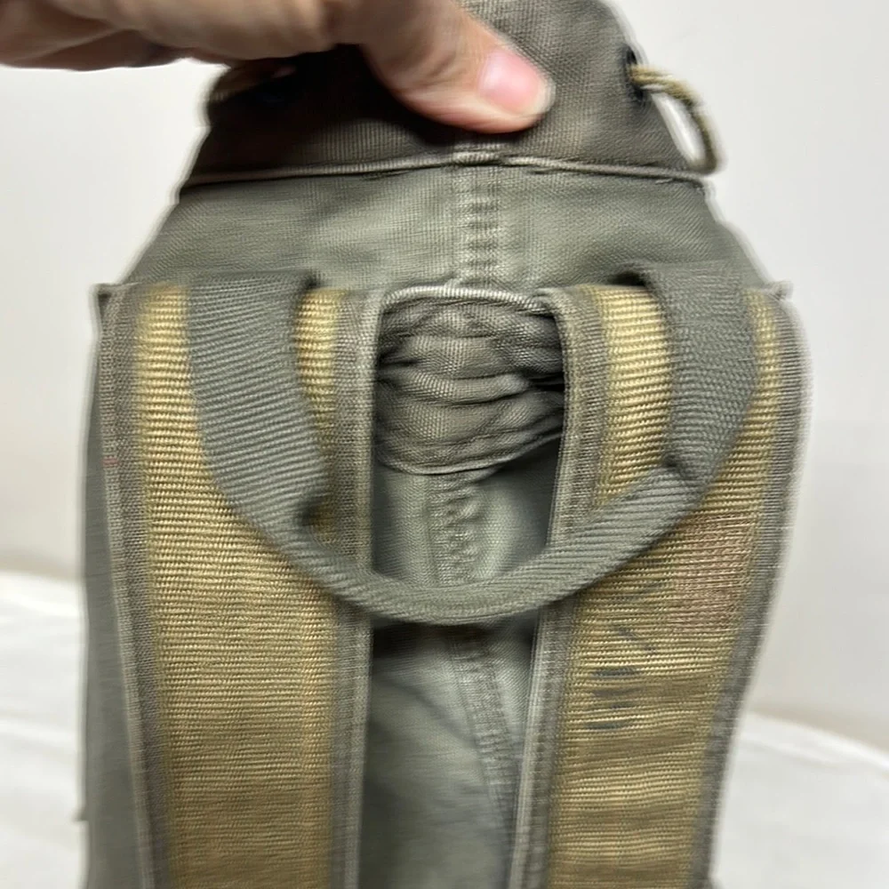 Green Canvas Duffel Bag with Drawstring Closure